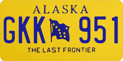 AK license plate GKK951