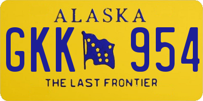 AK license plate GKK954