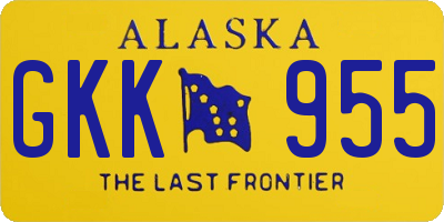 AK license plate GKK955