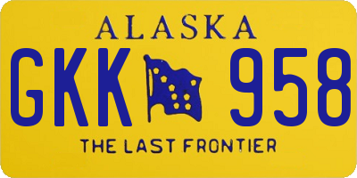AK license plate GKK958