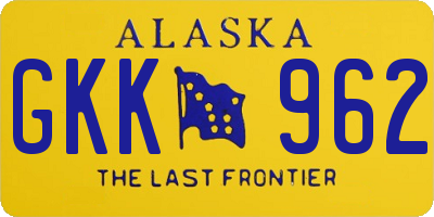 AK license plate GKK962