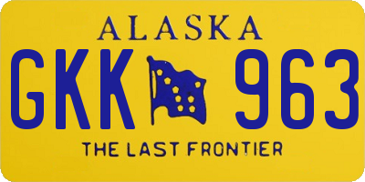 AK license plate GKK963