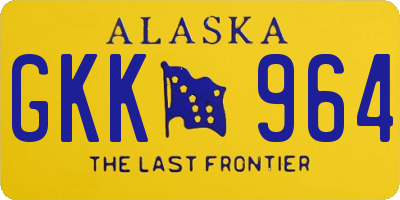 AK license plate GKK964