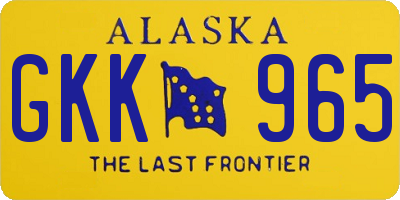 AK license plate GKK965