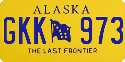 AK license plate GKK973