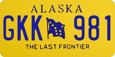 AK license plate GKK981