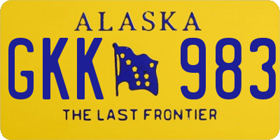 AK license plate GKK983