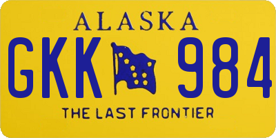 AK license plate GKK984
