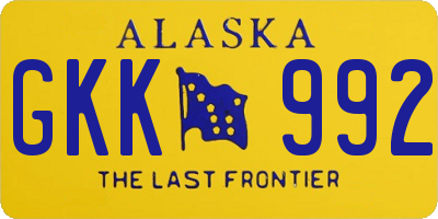 AK license plate GKK992