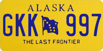 AK license plate GKK997