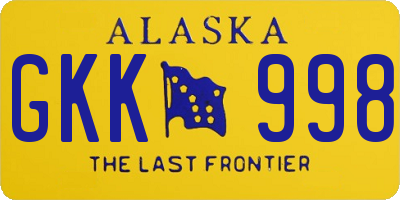 AK license plate GKK998