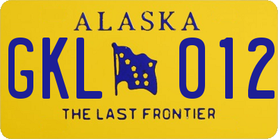 AK license plate GKL012