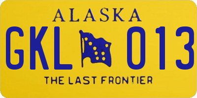 AK license plate GKL013