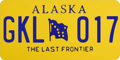 AK license plate GKL017