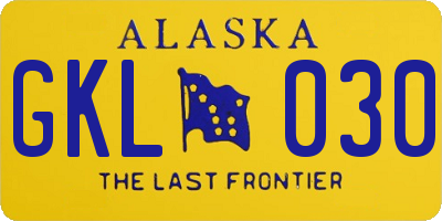 AK license plate GKL030