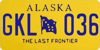 AK license plate GKL036