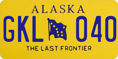 AK license plate GKL040