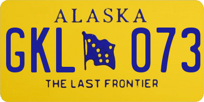 AK license plate GKL073