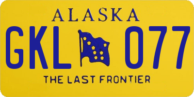 AK license plate GKL077