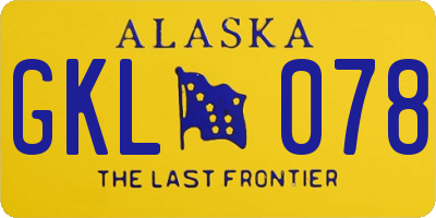 AK license plate GKL078