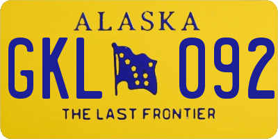 AK license plate GKL092