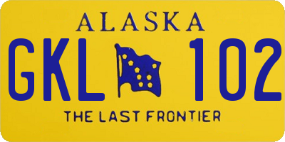 AK license plate GKL102