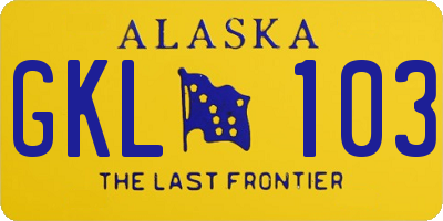 AK license plate GKL103