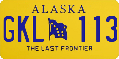 AK license plate GKL113