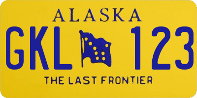 AK license plate GKL123