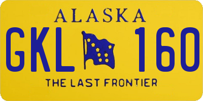 AK license plate GKL160