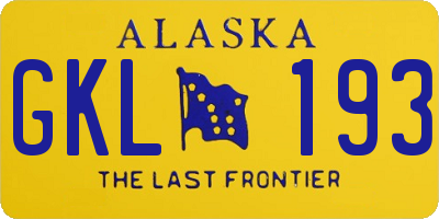 AK license plate GKL193