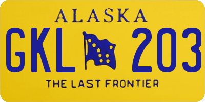 AK license plate GKL203