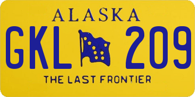 AK license plate GKL209