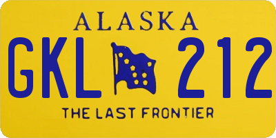 AK license plate GKL212