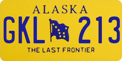 AK license plate GKL213
