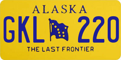AK license plate GKL220