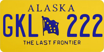 AK license plate GKL222