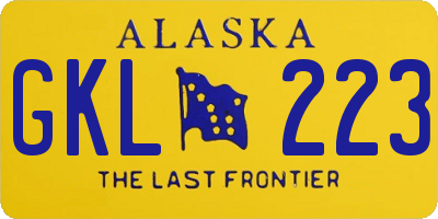 AK license plate GKL223