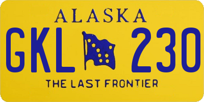 AK license plate GKL230