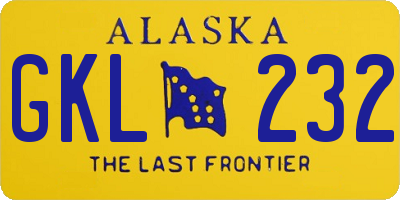 AK license plate GKL232