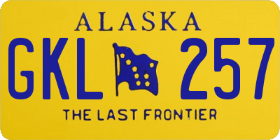 AK license plate GKL257