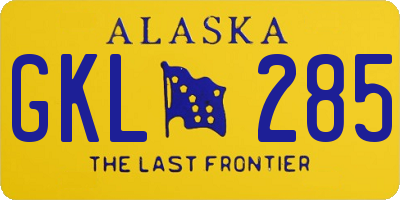 AK license plate GKL285