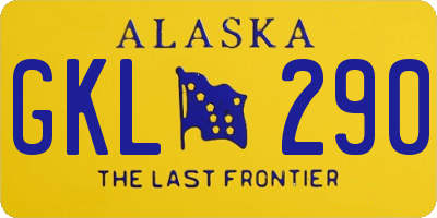 AK license plate GKL290