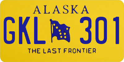 AK license plate GKL301