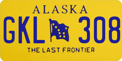 AK license plate GKL308