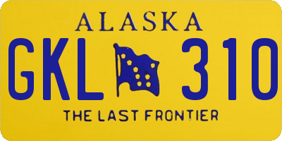 AK license plate GKL310