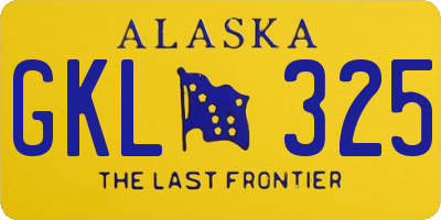 AK license plate GKL325