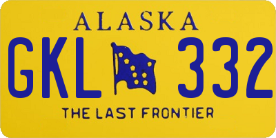 AK license plate GKL332
