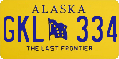 AK license plate GKL334