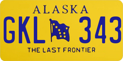 AK license plate GKL343